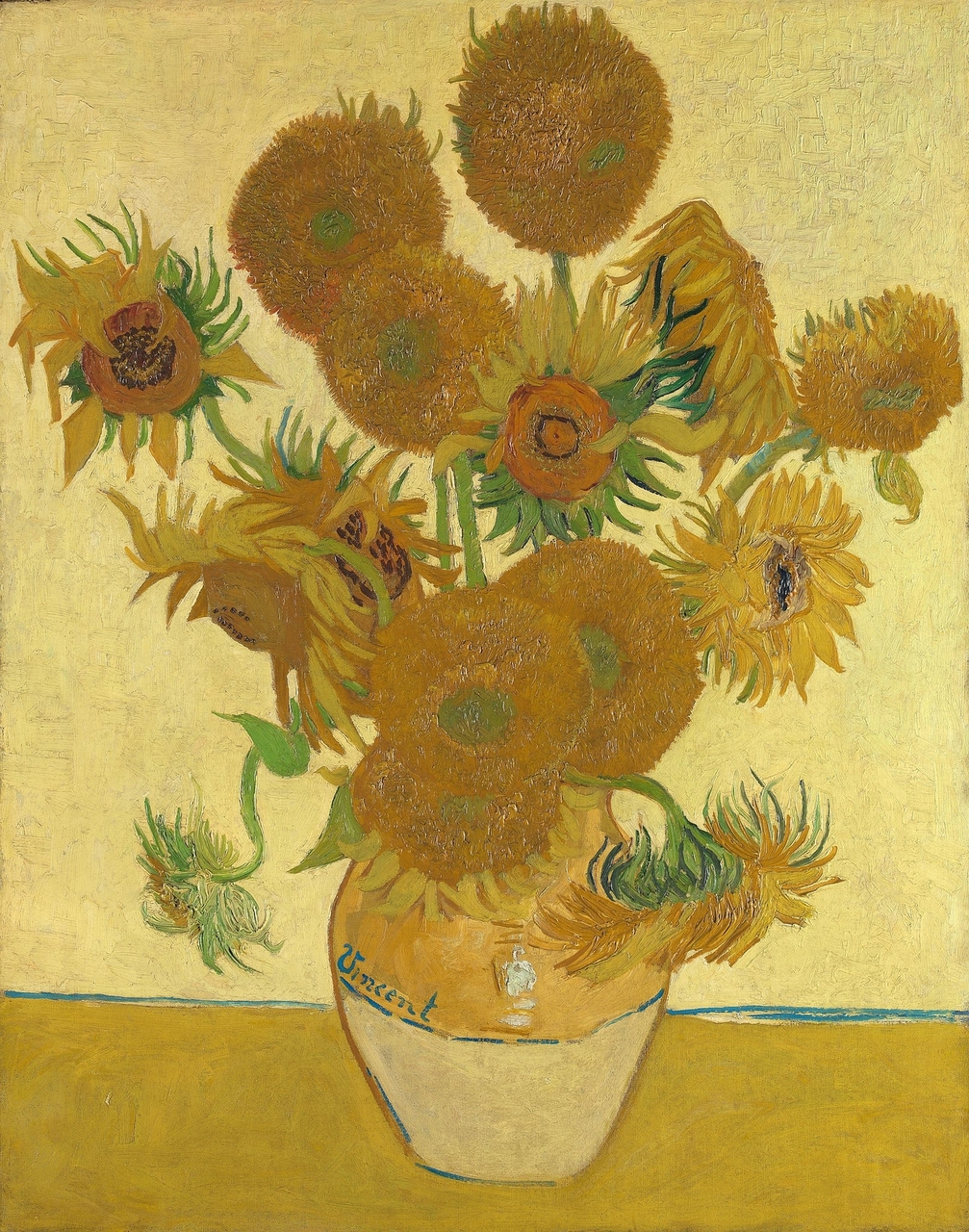 Still Life: Vase with Fourteen Sunflowers