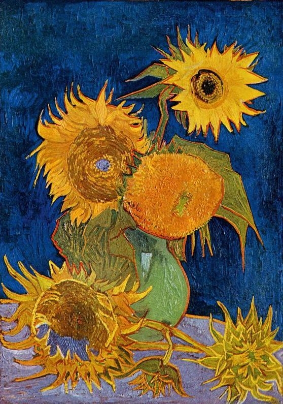 Still Life: Vase with Five Sunflowers