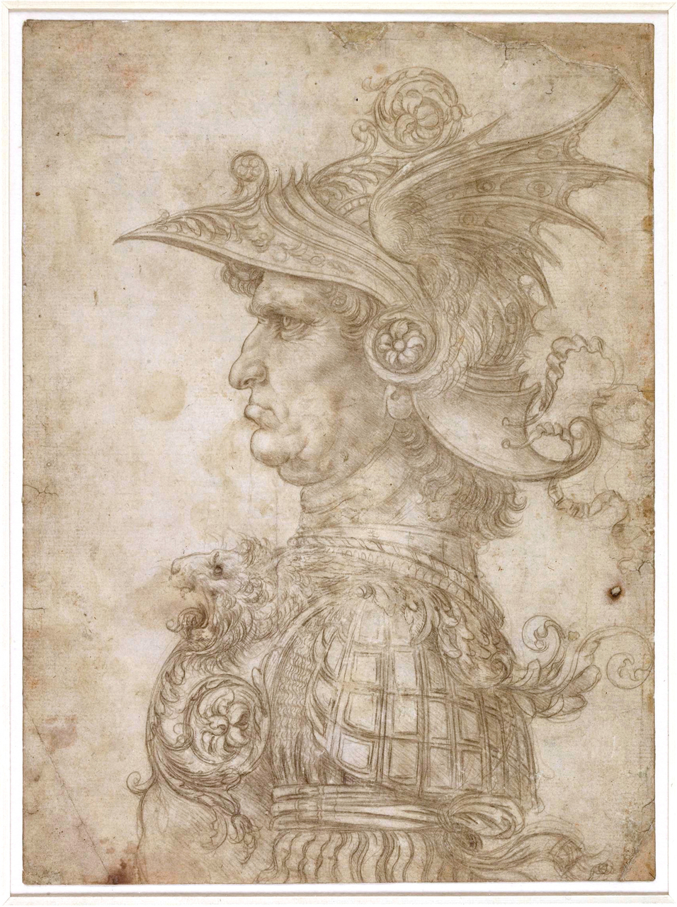 A bust of a warrior.