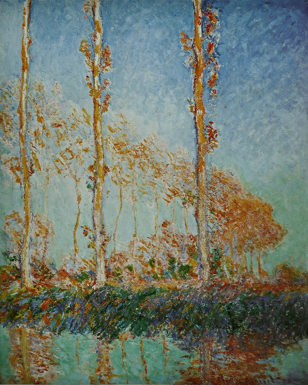 Three Poplar Trees in the Autumn