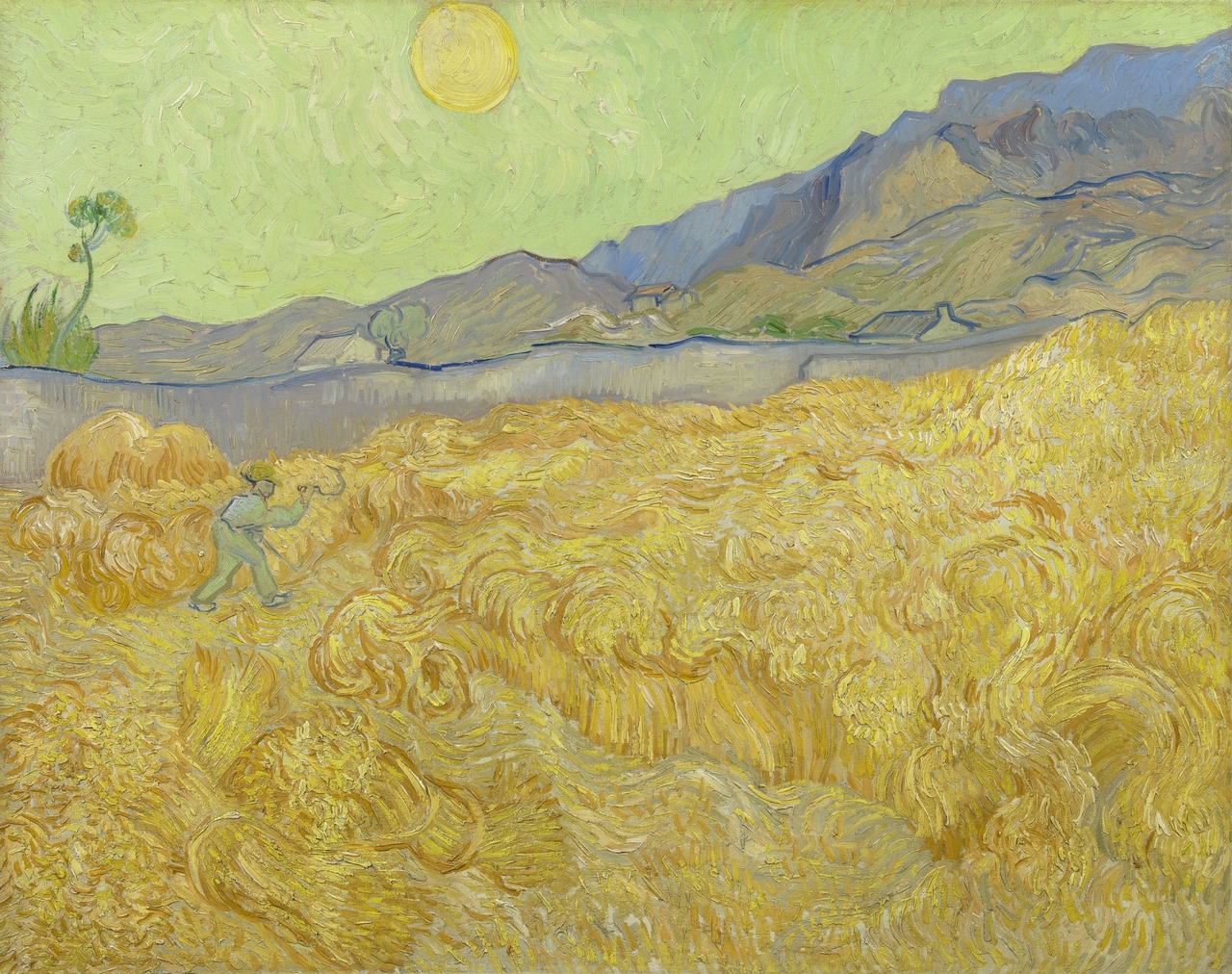 Wheatfield with a reaper