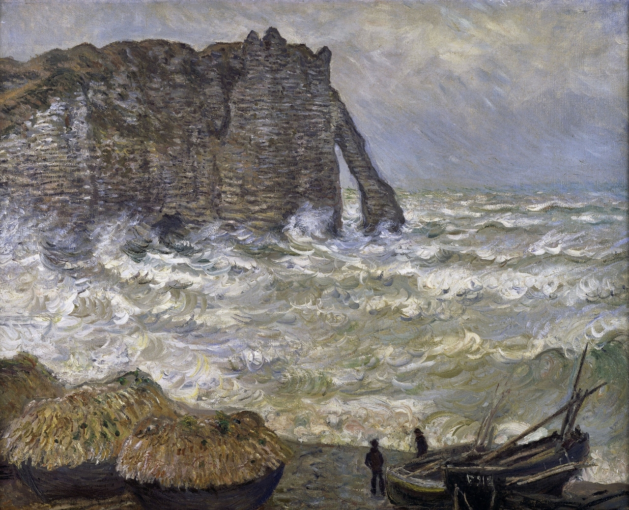 Étretat, mer agitée